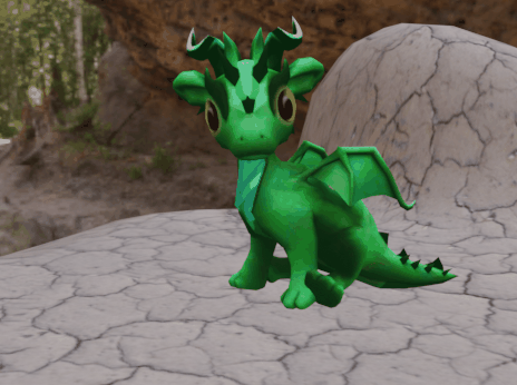 Cute green dragon animation